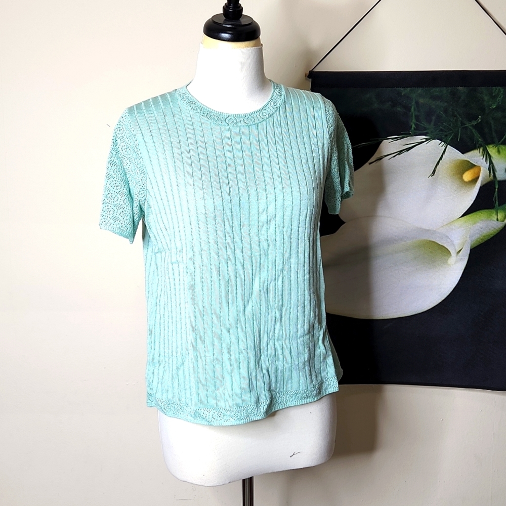 Alfred Dunner Petites Ribbed Top